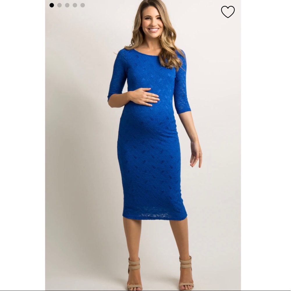 PINKBLUSH BLUE LACE MATERNITY DRESS SIZE SMALL
